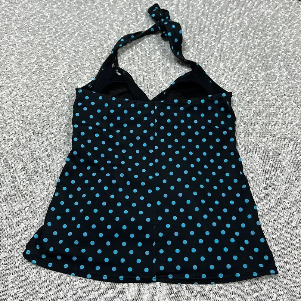 INCHES OFF Tankini Swim Retro Polka Dot Top Swimsuit size 8